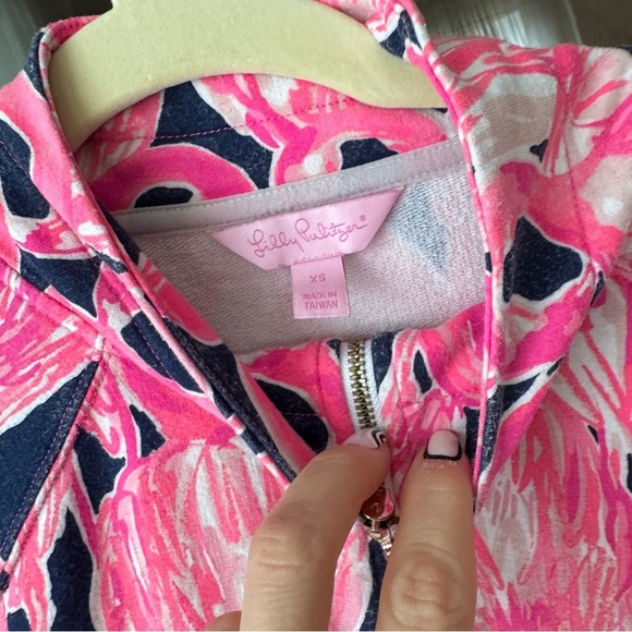 Lilly Pulitzer Zip up Jacket Skipper Popover Flamingo print Resortwear active - Picture 7 of 10